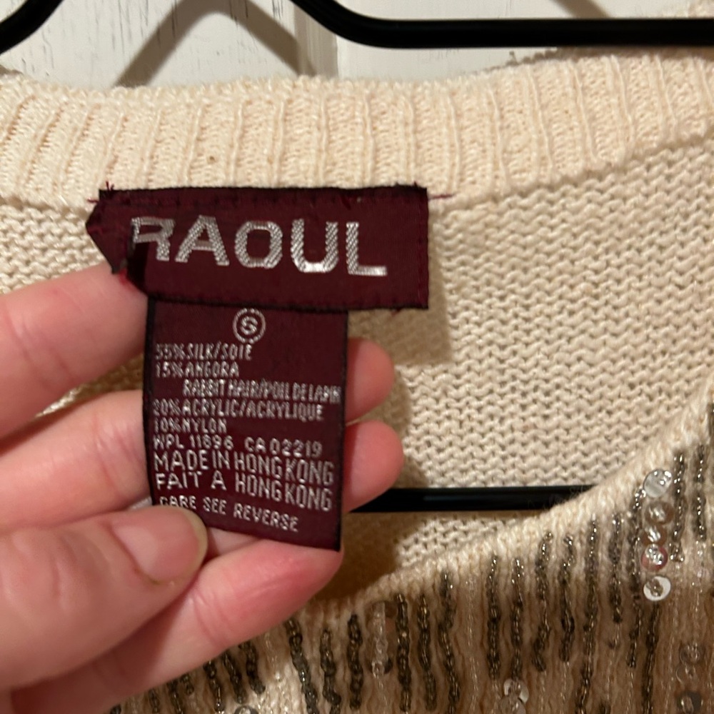 Vintage Raqul silk/angora sequin sweater - Picture 3 of 7